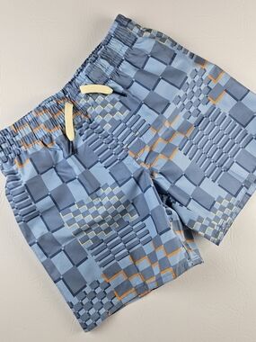 Boys 8 Laguna Swim Trunks Blue Geometric Pattern Board Shorts Beach Shorts